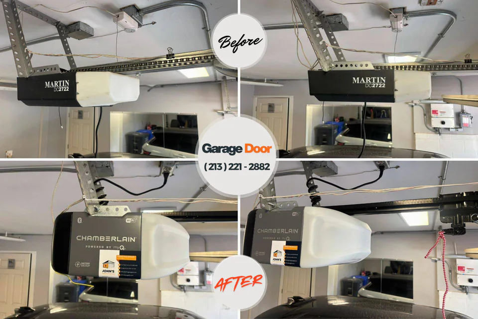 Before and after: garage door repair Pawnee, OK